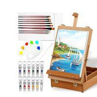 Без бренда «Набор подарочный «Две картинки» 27 предметов: этюдник 35 см из бука, краски акрил 12x12 мл, 2 холста 22x30 на мдф, 10 кистей, мастихин, палитра» в Нижнем Новгороде в интернет-магазине Без бренда «Набор подарочный «Две картинки» 27 предметов: этюдник 35 см из бука, краски акрил 12x12 мл, 2 холста 22x30 на мдф, 10 кистей, мастихин, палитра» в Нижнем Новгороде