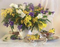 Без бренда «Натюрморт из мимоз и колокольчиков» в Нижнем Новгороде