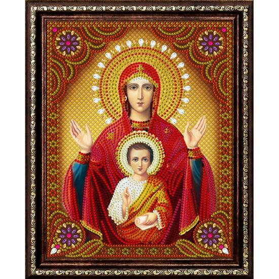 Алмазная мозаика частичная 27x33 Изображение иконы Божией Матери Знамение
