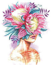 Без бренда «Портрет девушка с оригинальными цветами на голове» в Нижнем Новгороде