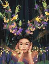 Без бренда «Темноглазая девчонка с цветами и птицами в волосах» в Нижнем Новгороде