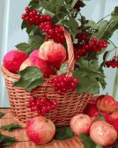 Без бренда «Плетёная корзина с калиной и яблоками» в Нижнем Новгороде
