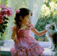 Без бренда «Девочка с кошкой на подоконнике» в Нижнем Новгороде в интернет-магазине  Без бренда «Девочка с кошкой на подоконнике» в Нижнем Новгороде