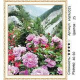 Алмазная мозаика 40x50 Цветение роз в горном ущелье