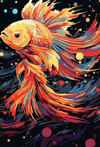 Красочная золотая рыбка