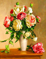 Без бренда «Цветные розы в белой вазе» в Нижнем Новгороде в интернет-магазине Без бренда «Цветные розы в белой вазе» в Нижнем Новгороде