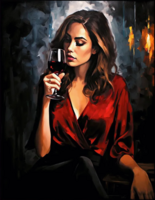 Без бренда «Девушка в красном платье с бокалом вина» в Нижнем Новгороде